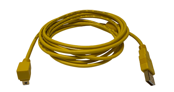 CVe Live Down Angle Cable: 2.0 Mini USB Male to Mini B 5 Pin, 9.5 ft (Yellow)