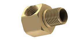 Hex Elbow Male (Brass): 1/4 x 3/8 NPT