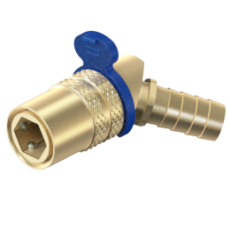 Socket Conn. 45 Deg (KC): 1/4" hole, 1/4 Hose
