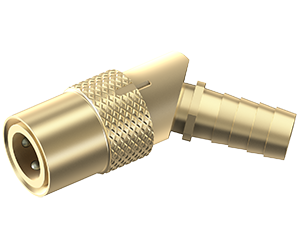 Socket Conn. Locking 45 Deg: 1/4" hole, 5/16 hose