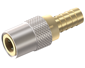 Socket Conn. 90 Deg Valved: 1/4" hole 5/16 hose