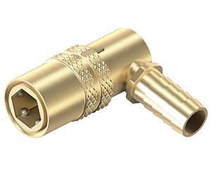 Socket Conn. 90 Deg (KC) Locking: 1/4" hole, 5/16 Hose