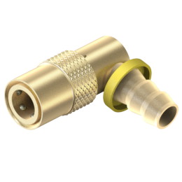 Socket Conn. 90 Deg: PushLok: 1/4" hole, 3/8 hose