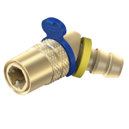 Socket Conn. 45 Deg (KC-PushLok): 1/4" hole, 3/8 Hose