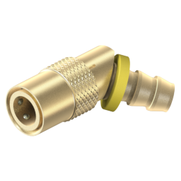 Socket Conn. Locking 45 Deg PushLok: 1/4" hole, 1/4 hose